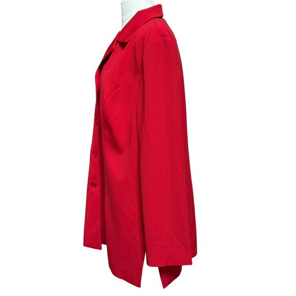 Studio‎ I Womens Red Blazer Long Line Jacket Office Career Capsule Plus Sz 18W - Picture 4 of 9
